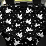 Black And White Angel Pattern Print Pet Car Back Seat Cover