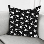 Black And White Angel Pattern Print Pillow Cover