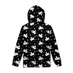 Black And White Angel Pattern Print Pullover Hoodie