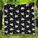 Black And White Angel Pattern Print Quilt