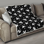 Black And White Angel Pattern Print Quilt
