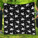 Black And White Angel Pattern Print Quilt