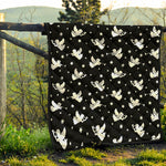 Black And White Angel Pattern Print Quilt