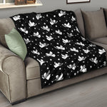 Black And White Angel Pattern Print Quilt