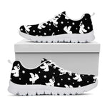 Black And White Angel Pattern Print White Sneakers