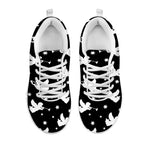 Black And White Angel Pattern Print White Sneakers