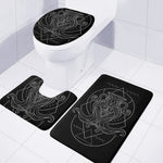 Black And White Aquarius Sign Print 3 Piece Bath Mat Set
