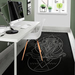 Black And White Aquarius Sign Print Area Rug