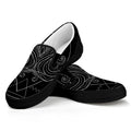 Black And White Aquarius Sign Print Black Slip On Sneakers