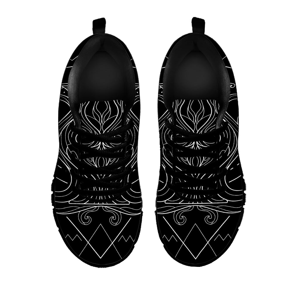 Black And White Aquarius Sign Print Black Sneakers