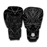 Black And White Aquarius Sign Print Boxing Gloves