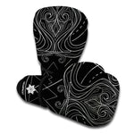 Black And White Aquarius Sign Print Boxing Gloves