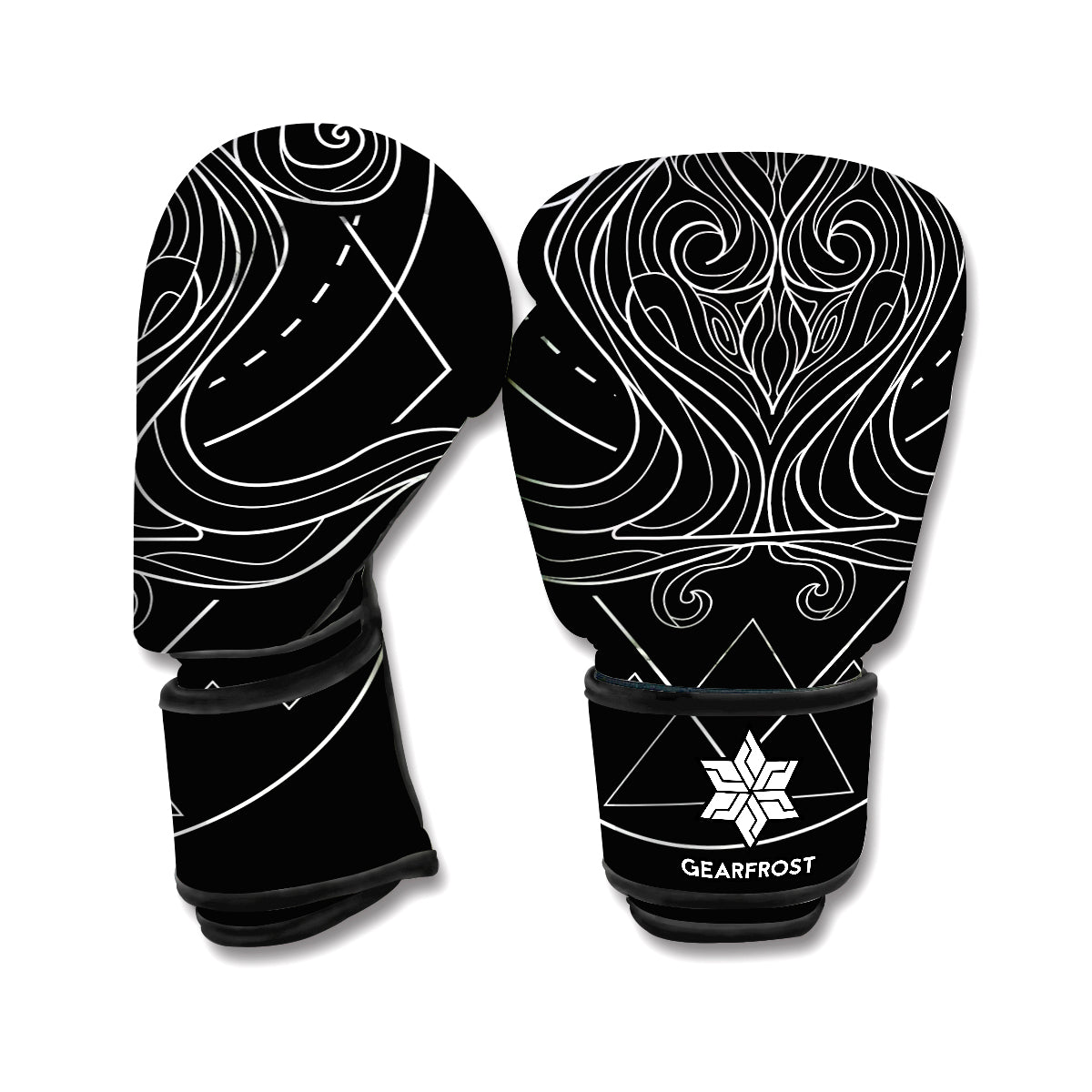 Black And White Aquarius Sign Print Boxing Gloves