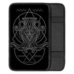 Black And White Aquarius Sign Print Car Center Console Cover