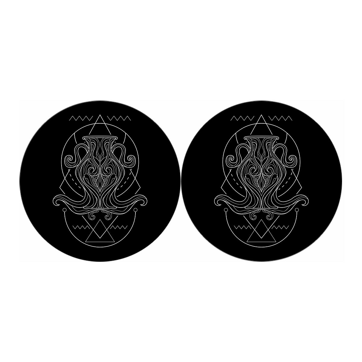 Black And White Aquarius Sign Print Car Coasters