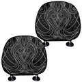 Black And White Aquarius Sign Print Car Headrest Covers
