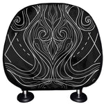 Black And White Aquarius Sign Print Car Headrest Covers