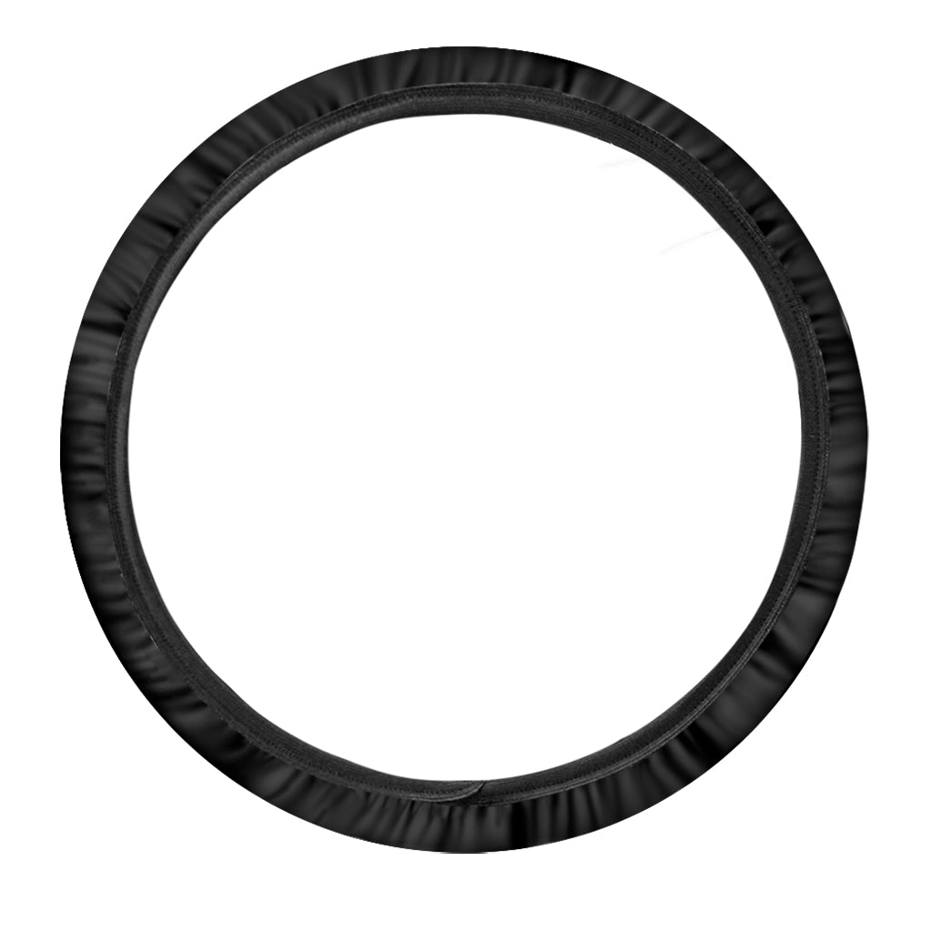 Black And White Aquarius Sign Print Car Steering Wheel Cover