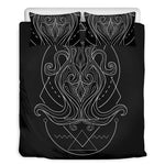 Black And White Aquarius Sign Print Duvet Cover Bedding Set