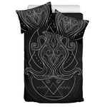 Black And White Aquarius Sign Print Duvet Cover Bedding Set