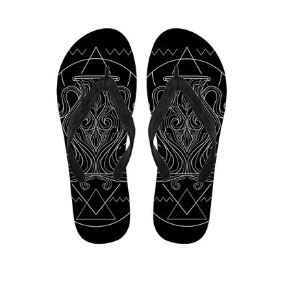 Black And White Aquarius Sign Print Flip Flops