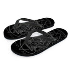 Black And White Aquarius Sign Print Flip Flops