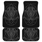 Black And White Aquarius Sign Print Front and Back Car Floor Mats