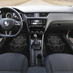 Black And White Aquarius Sign Print Front and Back Car Floor Mats