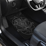 Black And White Aquarius Sign Print Front and Back Car Floor Mats