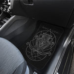 Black And White Aquarius Sign Print Front and Back Car Floor Mats