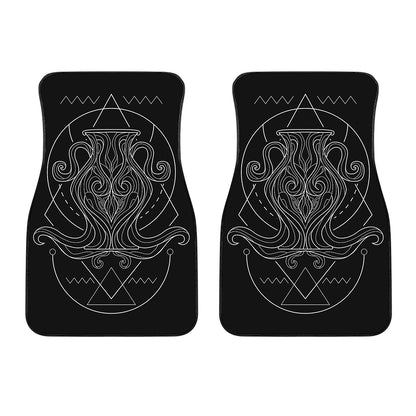 Black And White Aquarius Sign Print Front Car Floor Mats