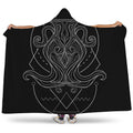 Black And White Aquarius Sign Print Hooded Blanket
