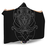 Black And White Aquarius Sign Print Hooded Blanket