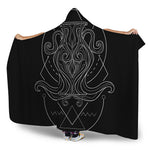 Black And White Aquarius Sign Print Hooded Blanket