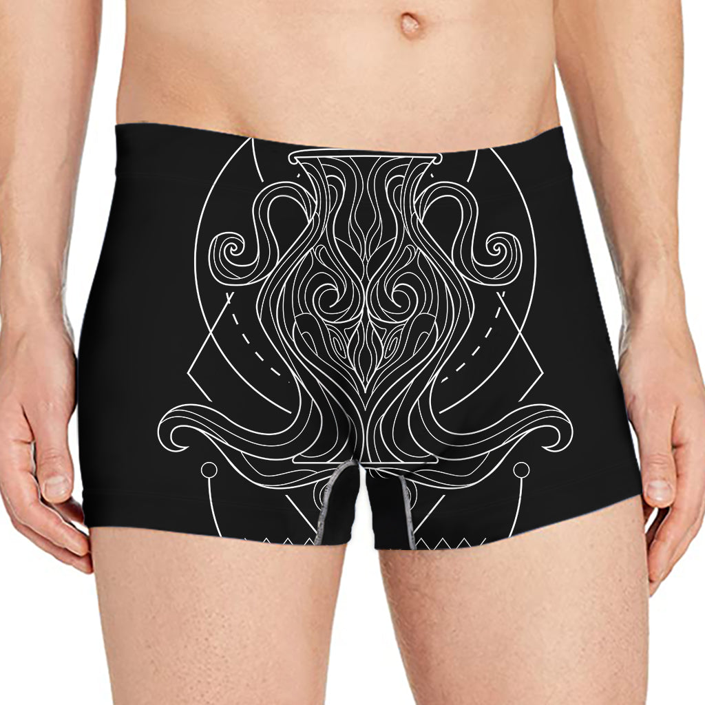 Black And White Aquarius Sign Print Men's Boxer Briefs