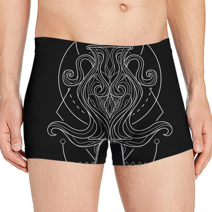 Black And White Aquarius Sign Print Men's Boxer Briefs