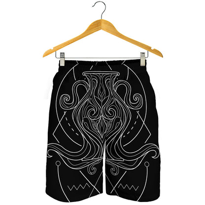 Black And White Aquarius Sign Print Men's Shorts