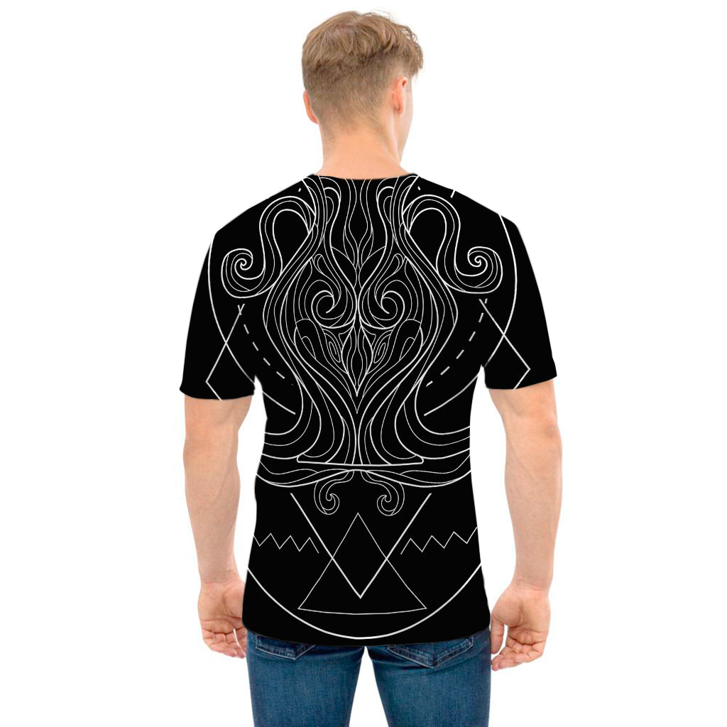 Black And White Aquarius Sign Print Men's T-Shirt