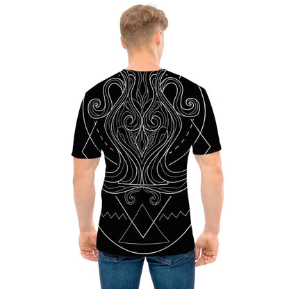 Black And White Aquarius Sign Print Men's T-Shirt