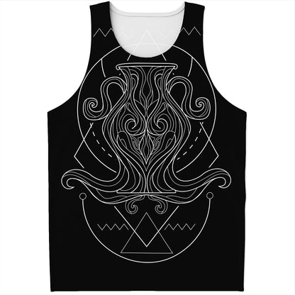 Black And White Aquarius Sign Print Men's Tank Top