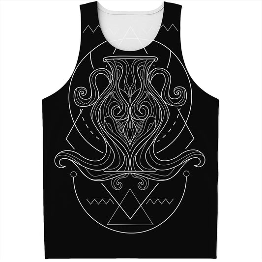 Black And White Aquarius Sign Print Men's Tank Top