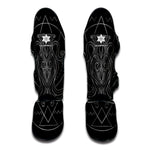 Black And White Aquarius Sign Print Muay Thai Shin Guard