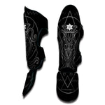 Black And White Aquarius Sign Print Muay Thai Shin Guard