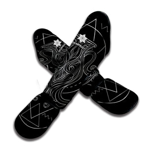 Black And White Aquarius Sign Print Muay Thai Shin Guard