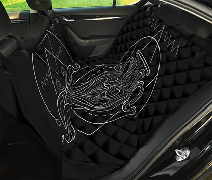 Black And White Aquarius Sign Print Pet Car Back Seat Cover