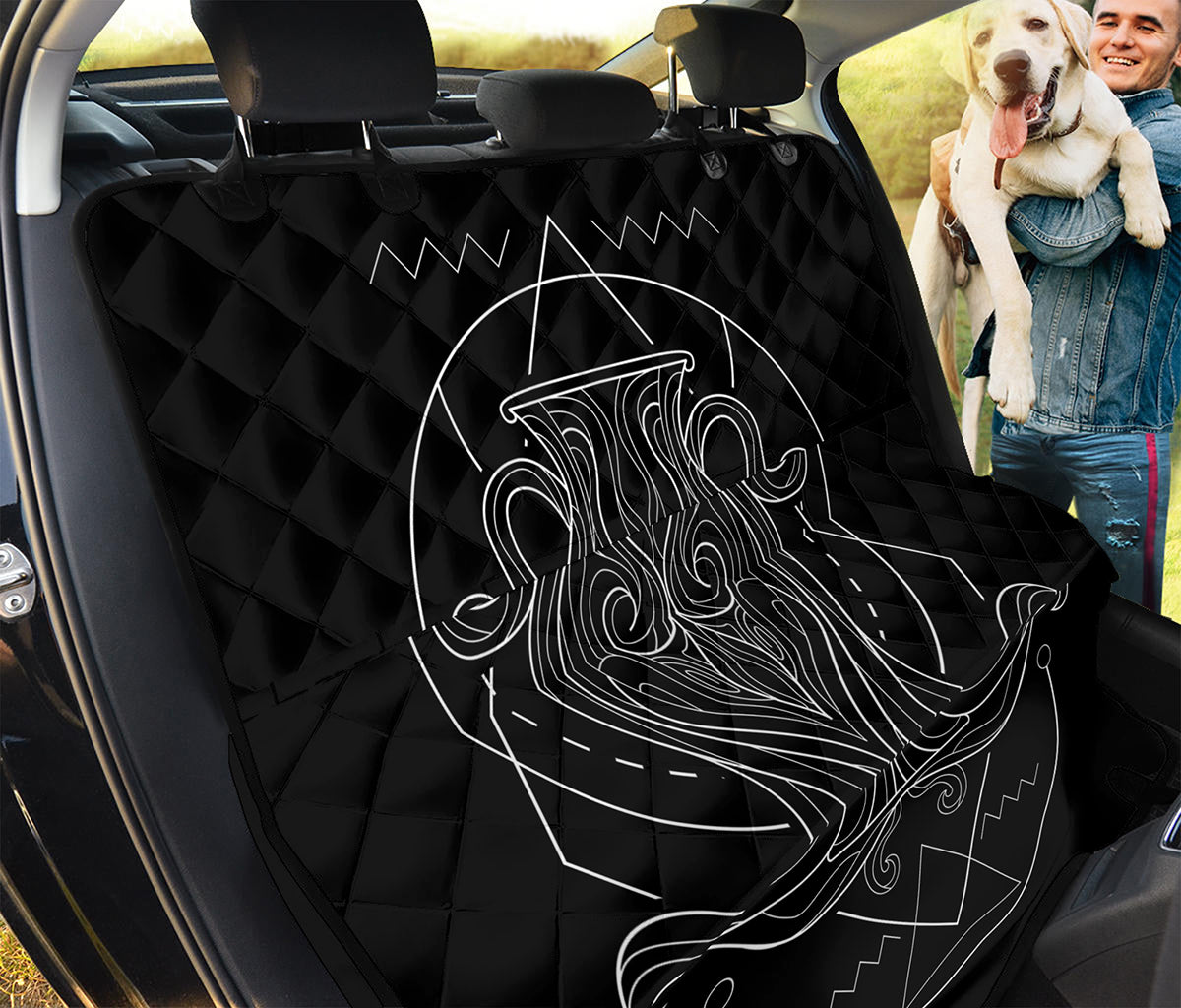 Black And White Aquarius Sign Print Pet Car Back Seat Cover