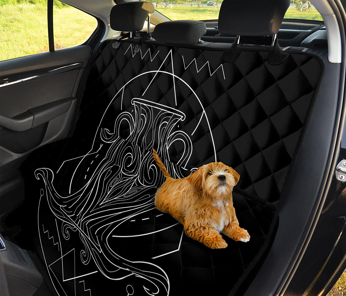 Black And White Aquarius Sign Print Pet Car Back Seat Cover