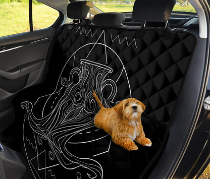 Black And White Aquarius Sign Print Pet Car Back Seat Cover