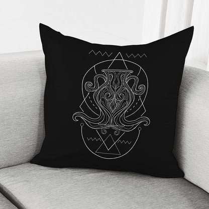 Black And White Aquarius Sign Print Pillow Cover