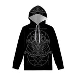 Black And White Aquarius Sign Print Pullover Hoodie